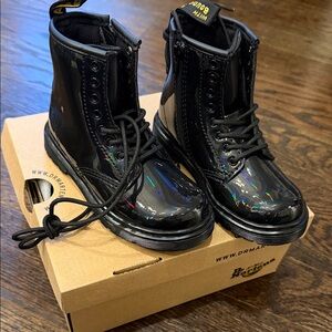 Dr. Martens Kids Glossy Black Boots